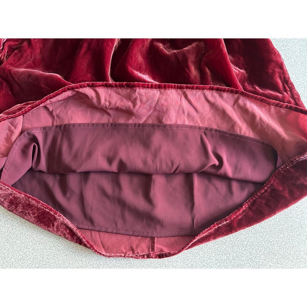 o.p.t. Sz XS Hasher Smocked Velvet Mini Dress Gathered Bell‎ Sleeve Square Neck - Picture 9 of 15